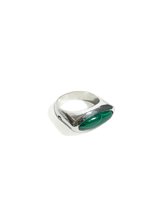 Anillo Ovoide Malaquita