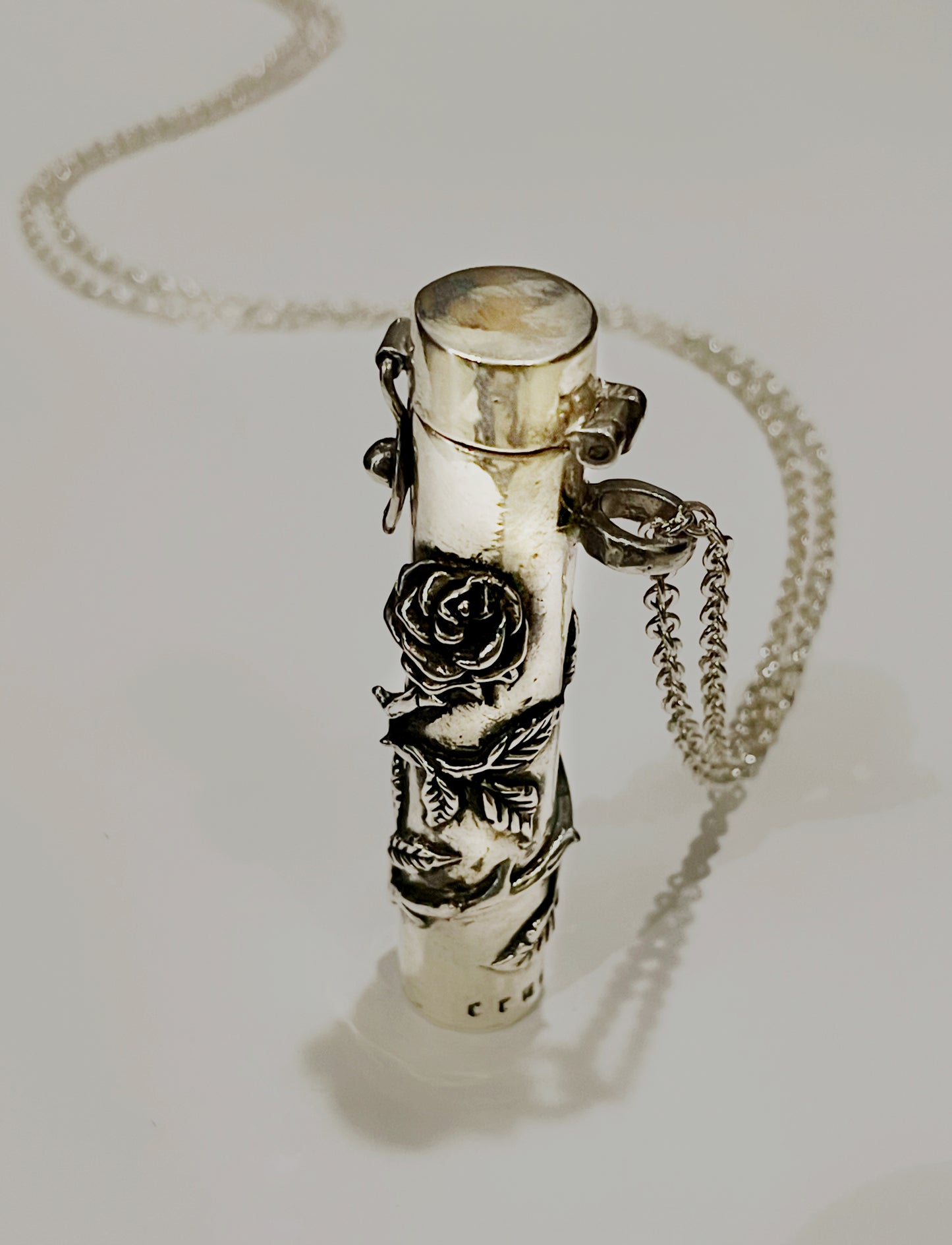 Porta Cigarro de Rosa en Plata