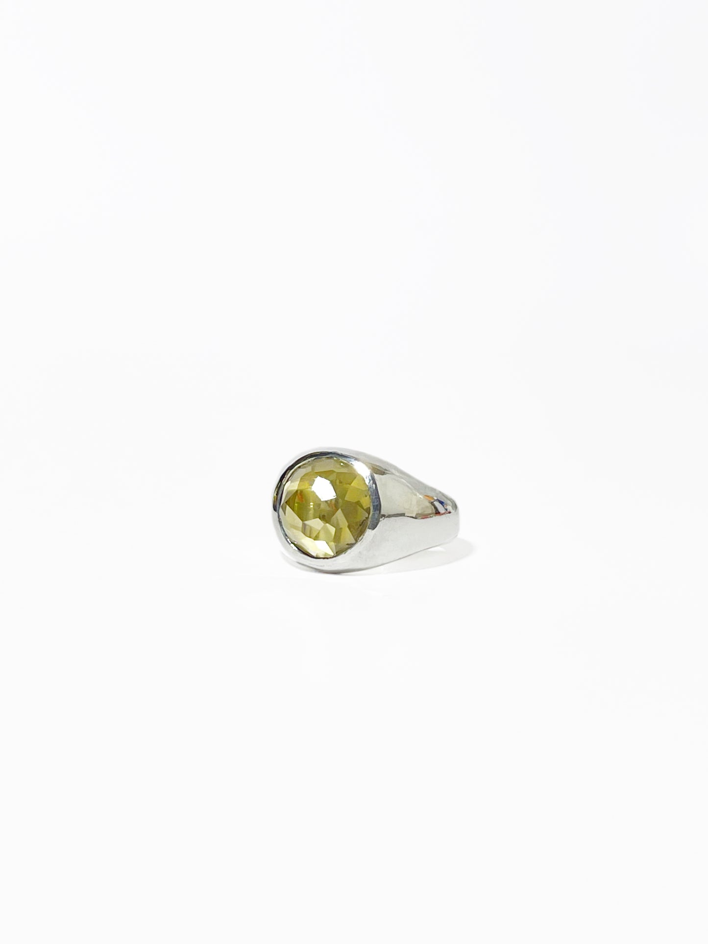 Anillo Citrino Media Esfera