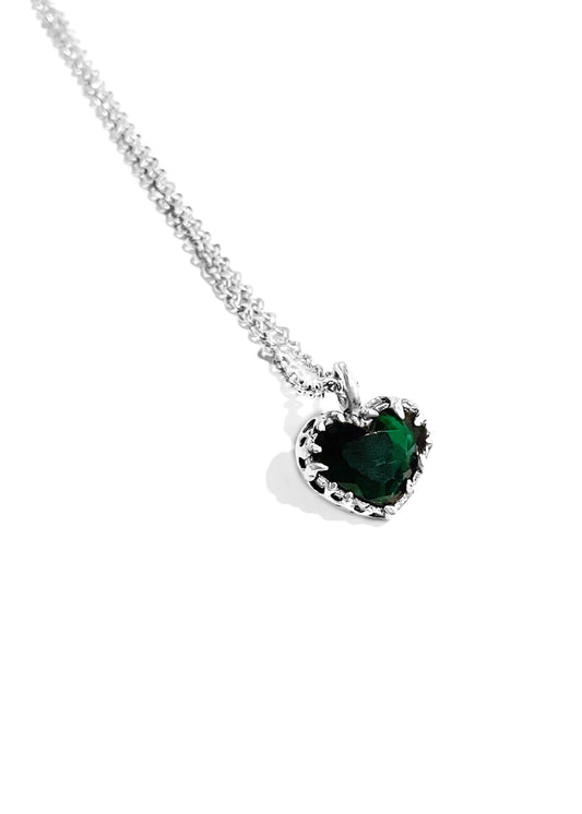 Collar Corazón Flamas con Cristal
