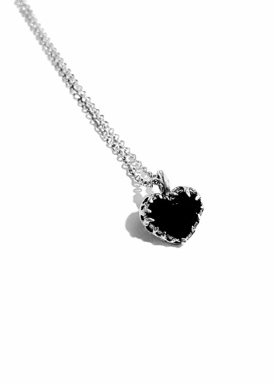Collar Corazón Flamas con Piedra