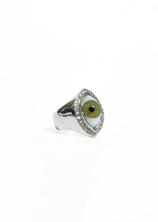 Anillo Ojo Transversal con Incrustaciones