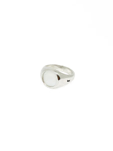 Anillo Sello Circular Ónix/ Madre Perla