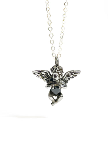 Collar Cupido con Zafiro Negro