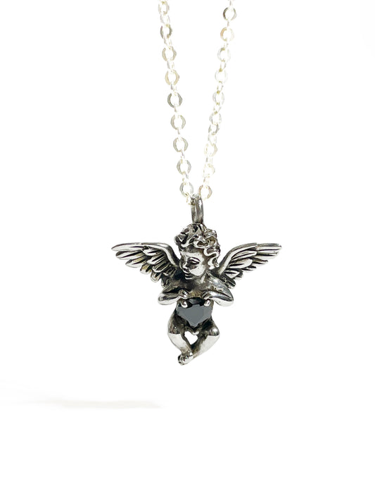 Collar Cupido con Zafiro Negro