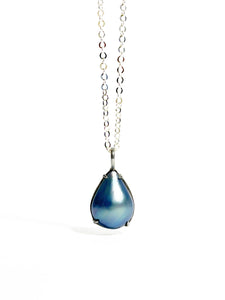 Collar Gota con Perla Azul