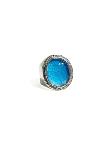 Anillo Italiano Ovalado con Incrustaciones