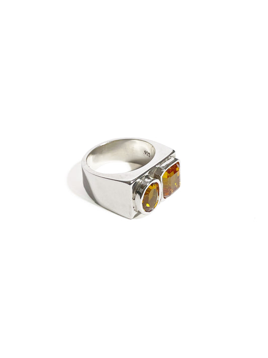 Anillo con Citrinas Facetadas