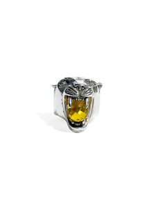 Anillo Pantera con Citrino e incrustaciones de diamantes en los ojos
