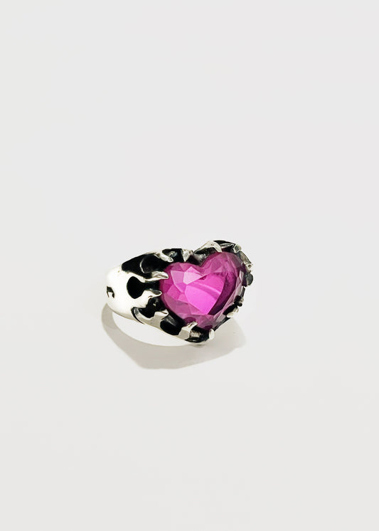 Anillo Corazón Flamas Edición Especial Rosa de Francia