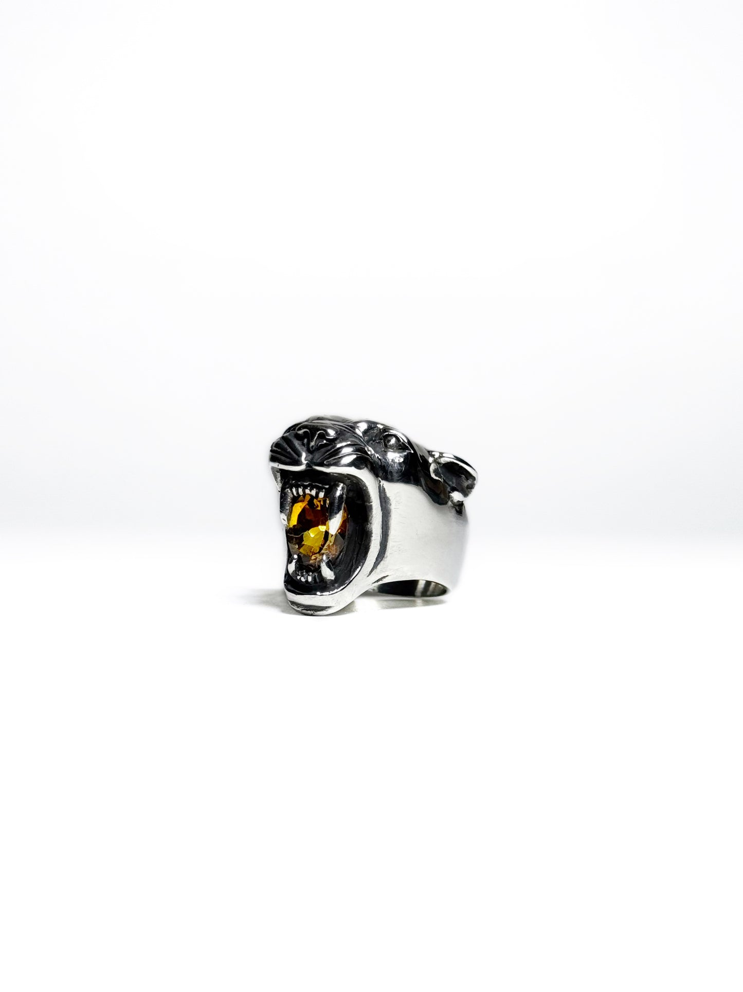 Anillo Pantera con Cuarzo Citrino Natural