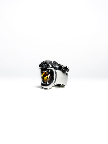 Anillo Pantera con Cuarzo Citrino Natural
