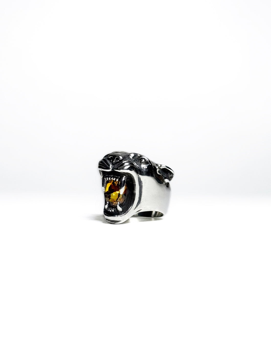 Anillo Pantera con Cuarzo Citrino Natural