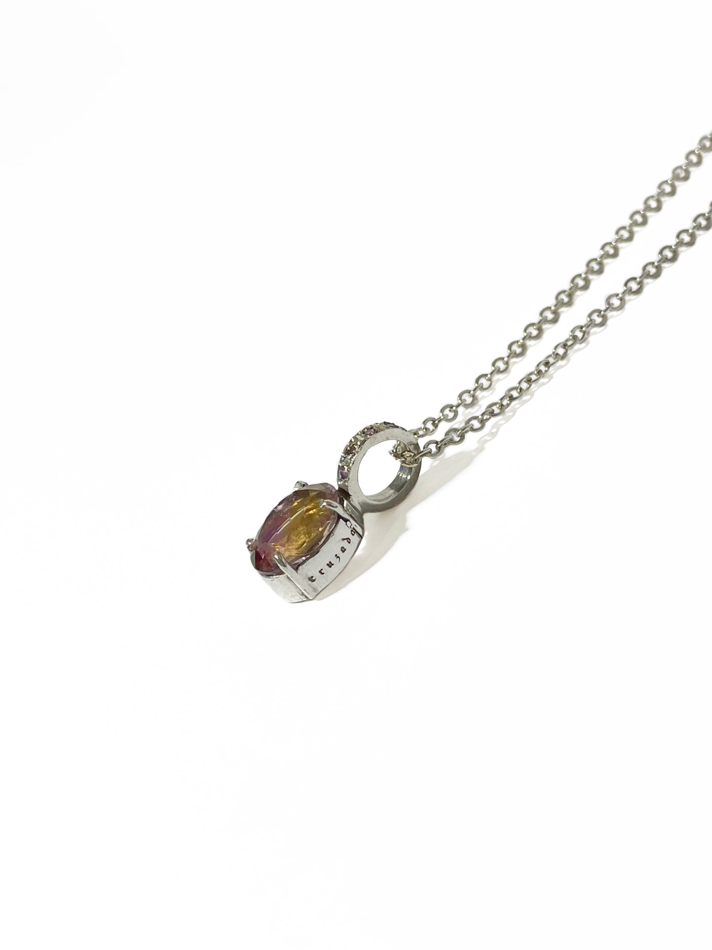 Collar Oval Amatrina con Incrustaciones de Amatista