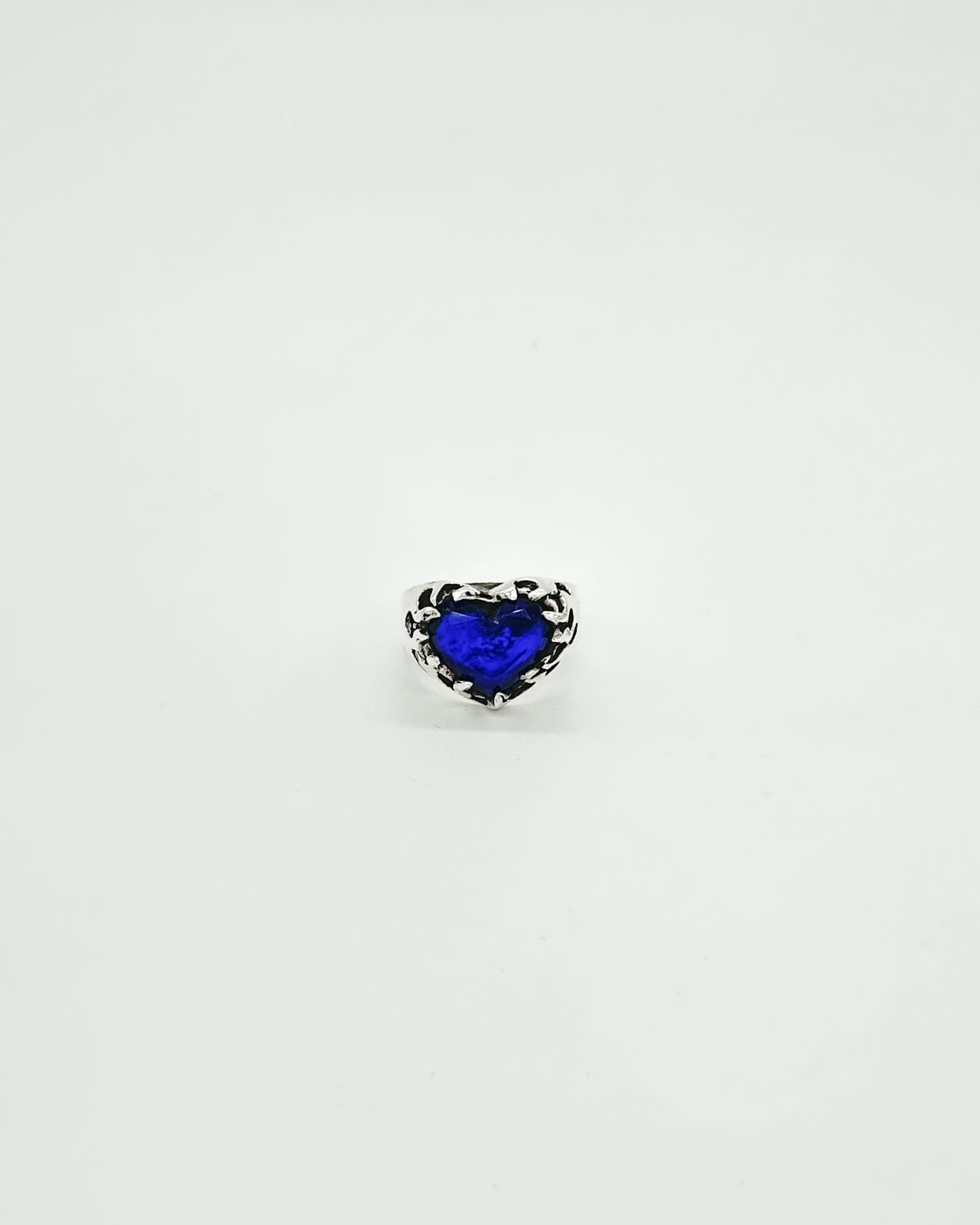 Anillo Corazón Flamas con Cristal