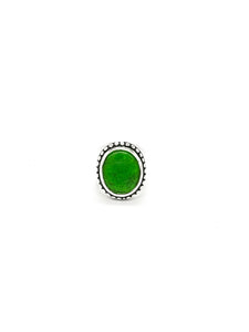 Anillo Italiano Ovalado Cristal Verde