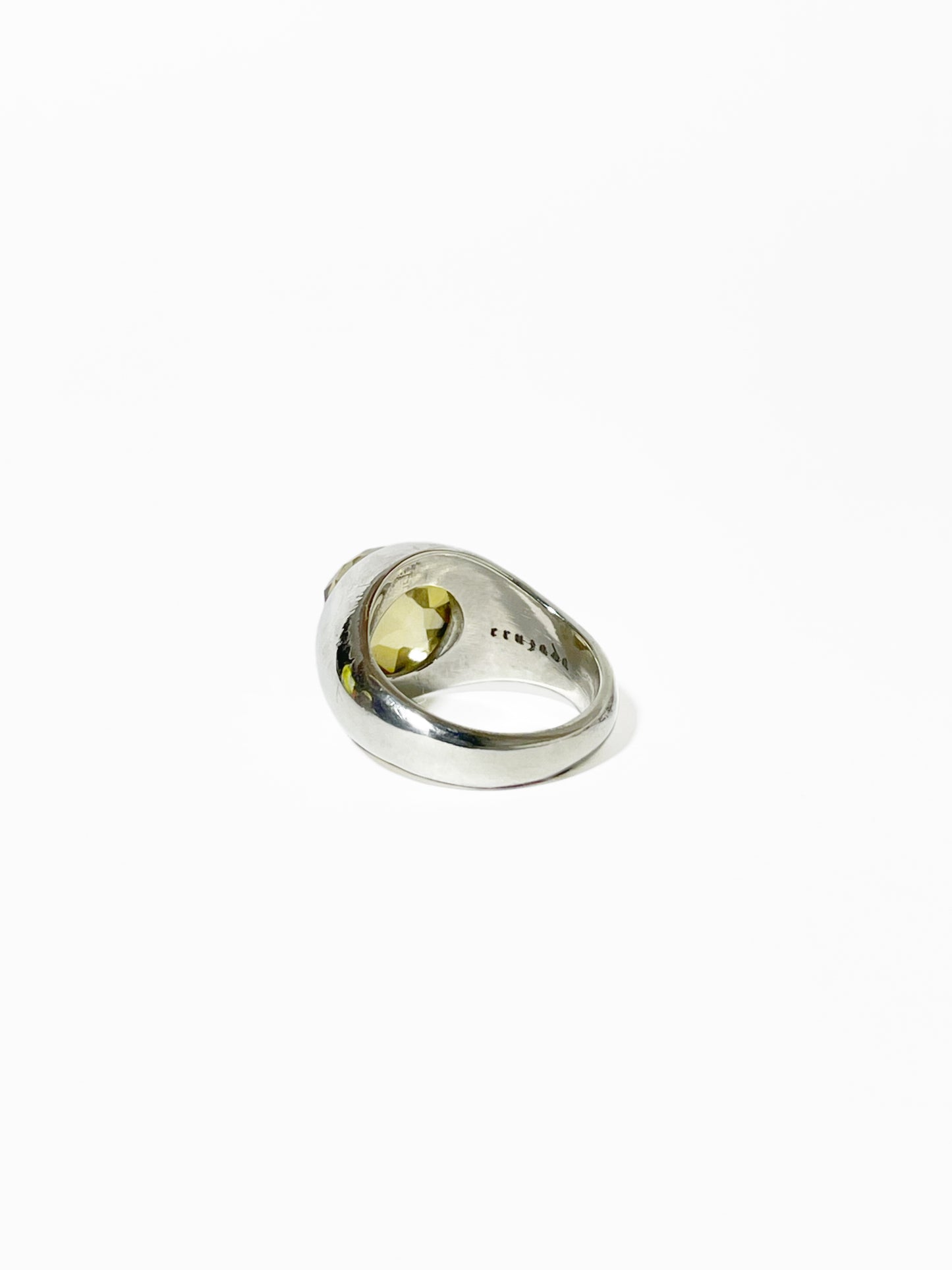Anillo Citrino Media Esfera