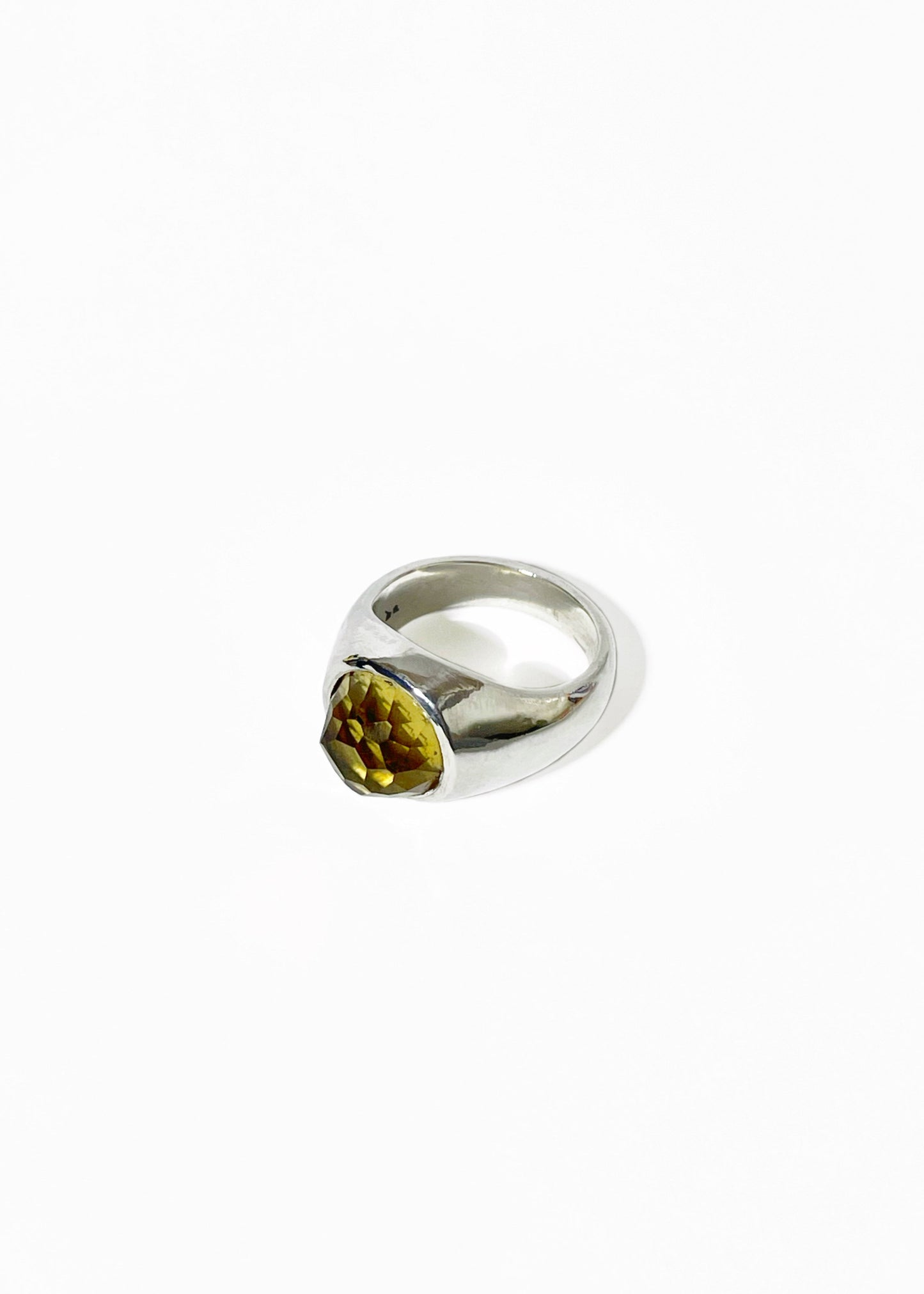Anillo Citrino Media Esfera
