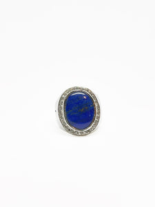 Anillo Italiano Ovalado con Incrustaciones