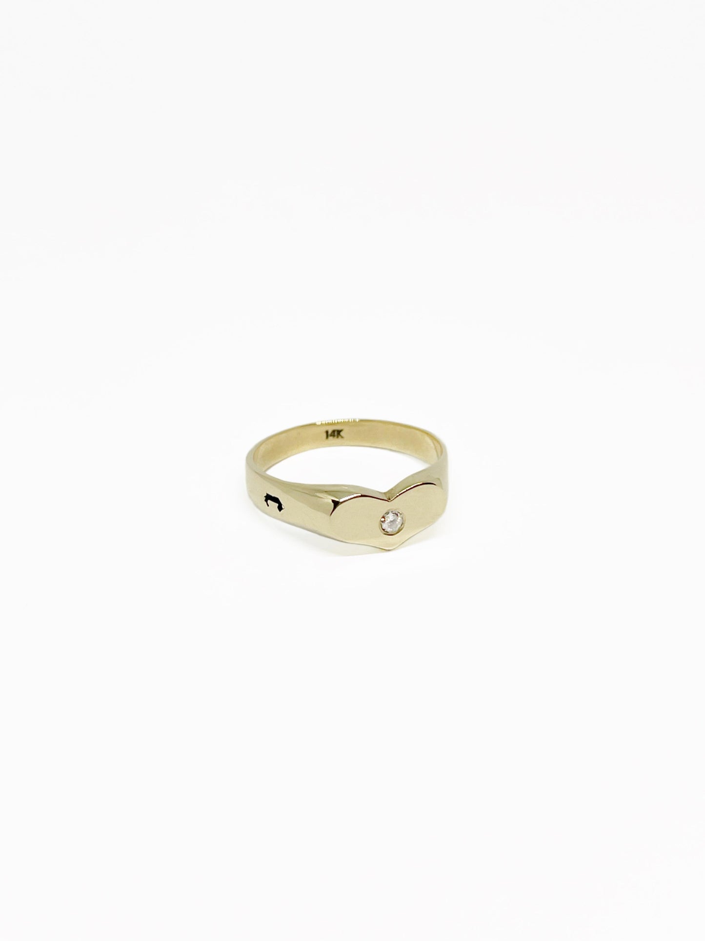 Anillo Corazón Mini Oro 14k y Diamantes