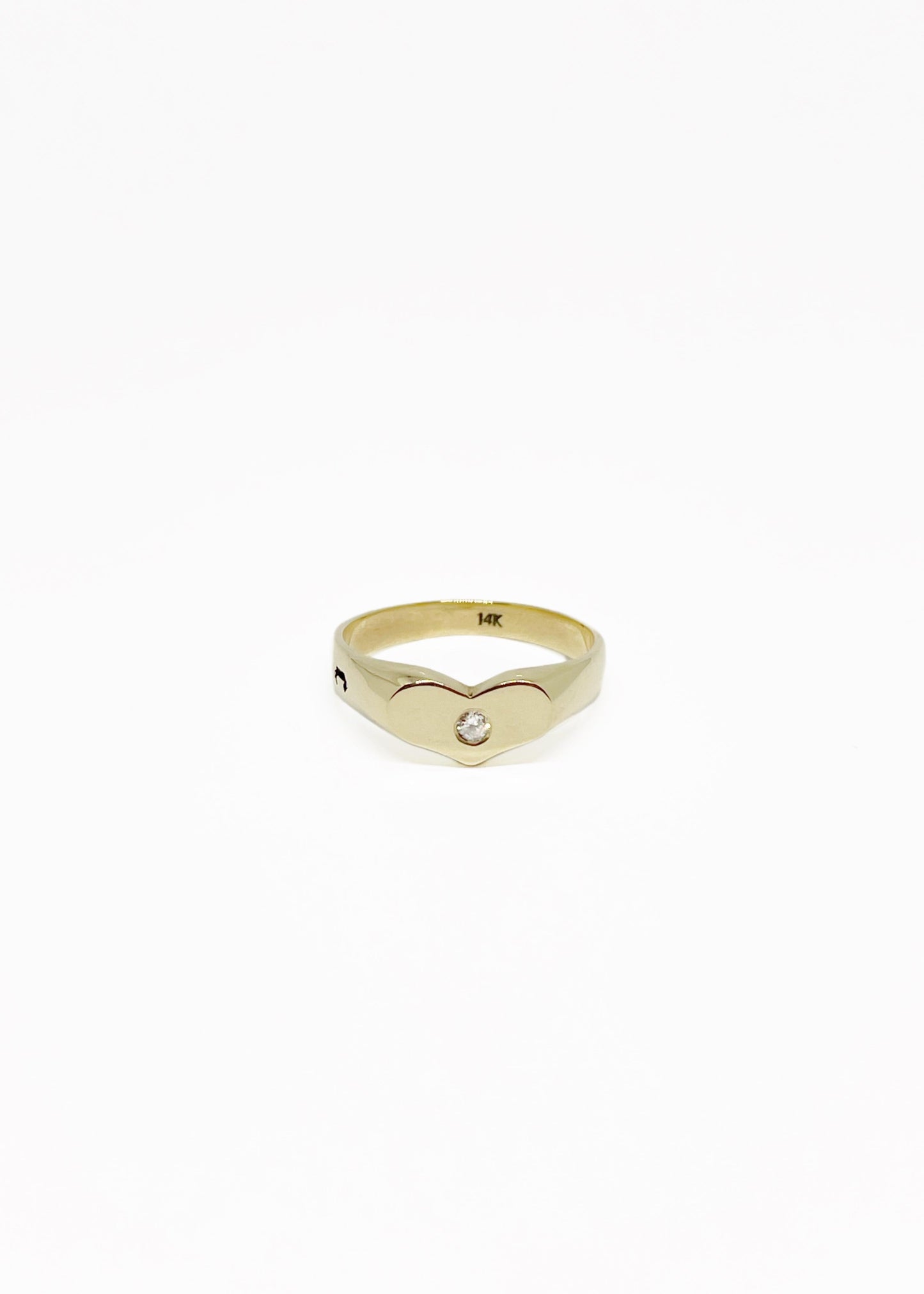 Anillo Corazón Mini Oro 14k y Diamantes