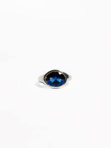 Anillo Ovalado con Topacio London Blue