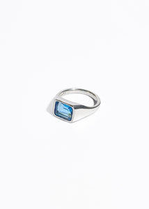 Anillo Cuadrado con Topacio Natural