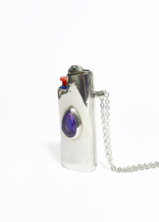 Porta Encendedor Con Gota Amatista