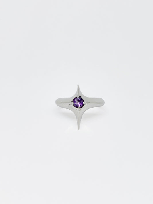 Anillo Cruz con Amatista