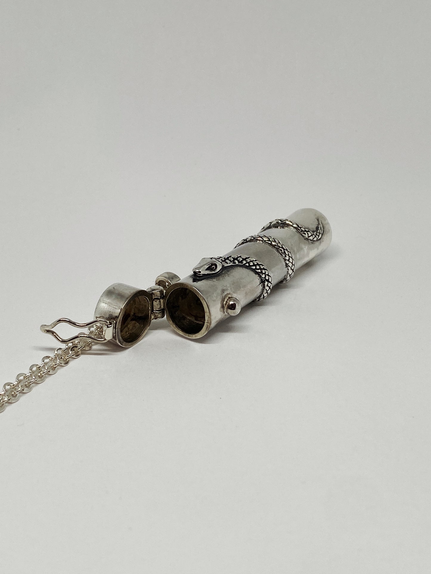 Porta Cigarro de Serpiente en Plata
