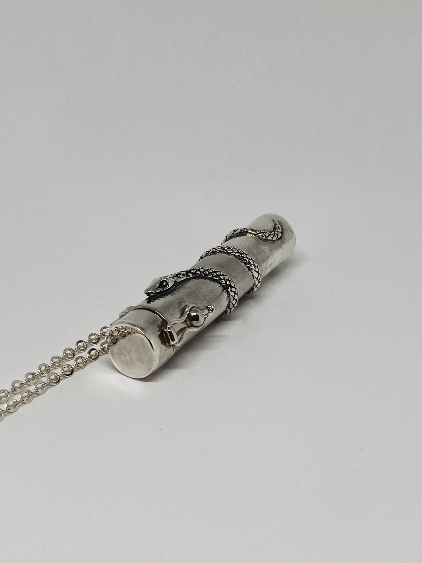 Porta Cigarro de Serpiente en Plata